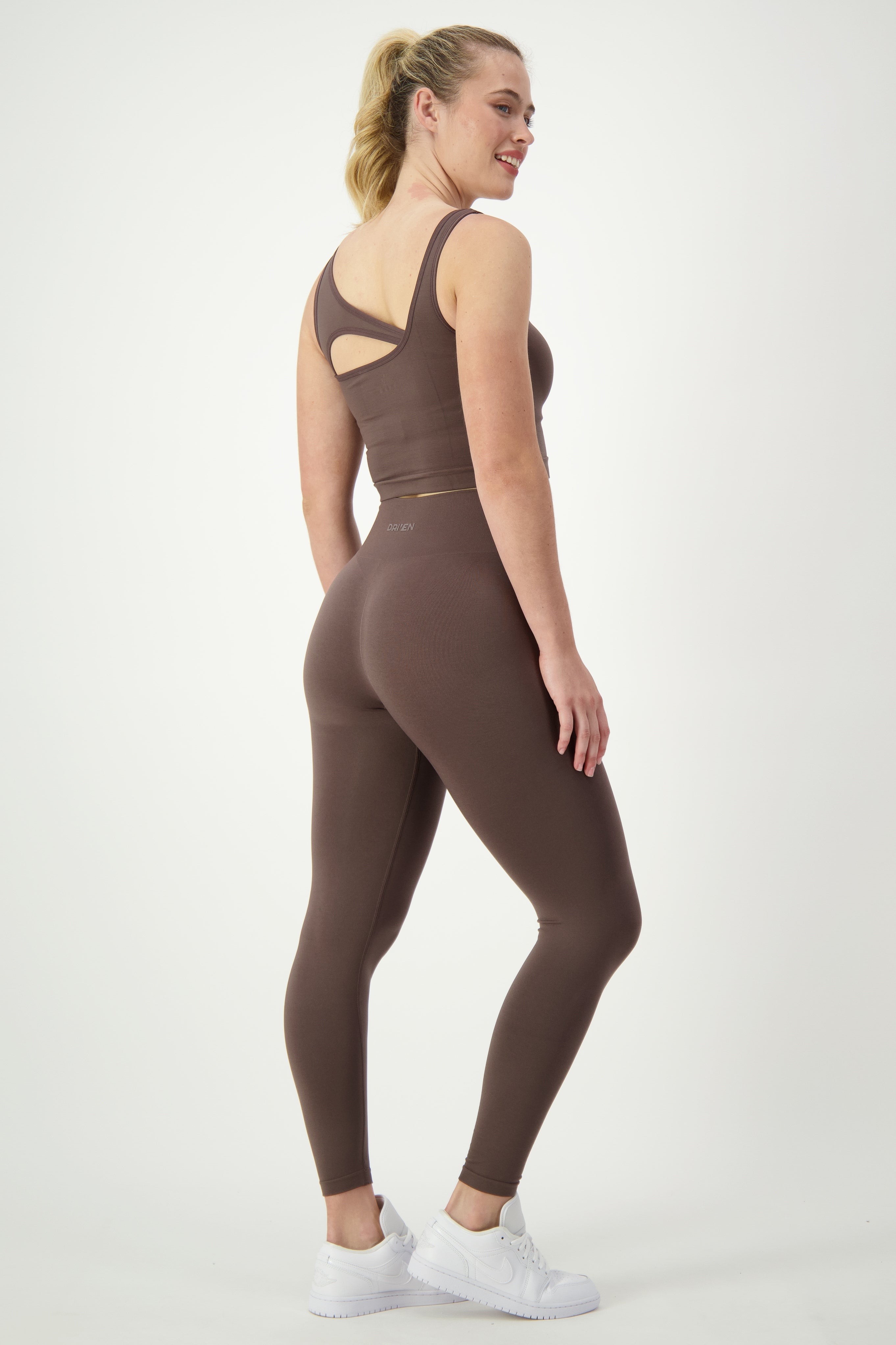 SL Flex Full Length Tights mocha Yoga Pilates Wear DRIVEN Gym Apparel